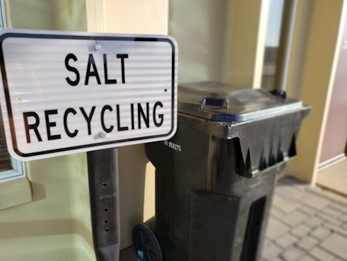 salt recycling sign